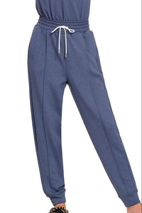 Drawstring Scuba Sweatpants with Pockets