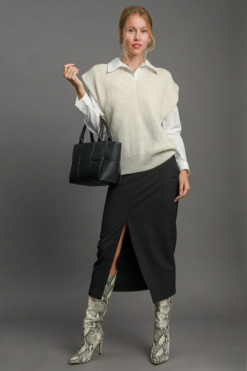 Oversized V Neck Vest