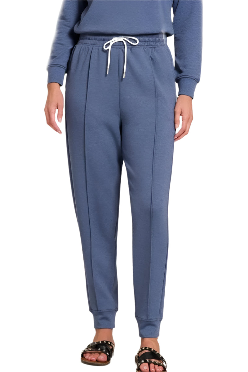 Drawstring Scuba Sweatpants with Pockets