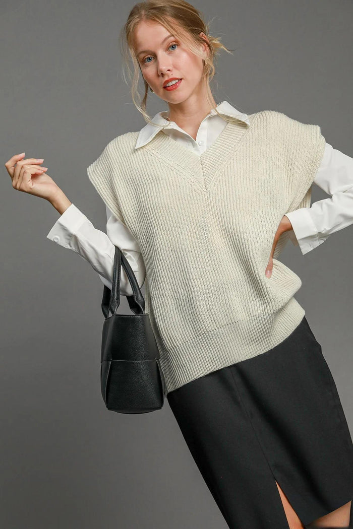 Oversized V Neck Vest